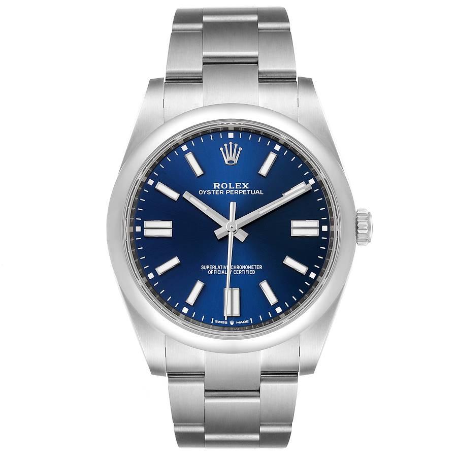 Rolex Oyster Perpetual 39mm Automatic Steel Mens Watch 124300 Box Card. Officially certified chronometer self-winding movement. Stainless steel case 39 mm in diameter. Rolex logo on a crown. Stainless steel smooth domed bezel. Scratch resistant