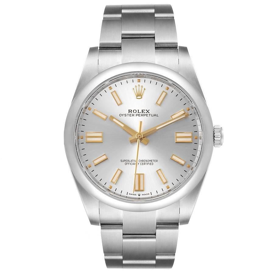 Rolex Oyster Perpetual 39mm Automatic Steel Mens Watch 124300 Unworn. Officially certified chronometer self-winding movement. Stainless steel case 39 mm in diameter. Rolex logo on a crown. Stainless steel smooth domed bezel. Scratch resistant