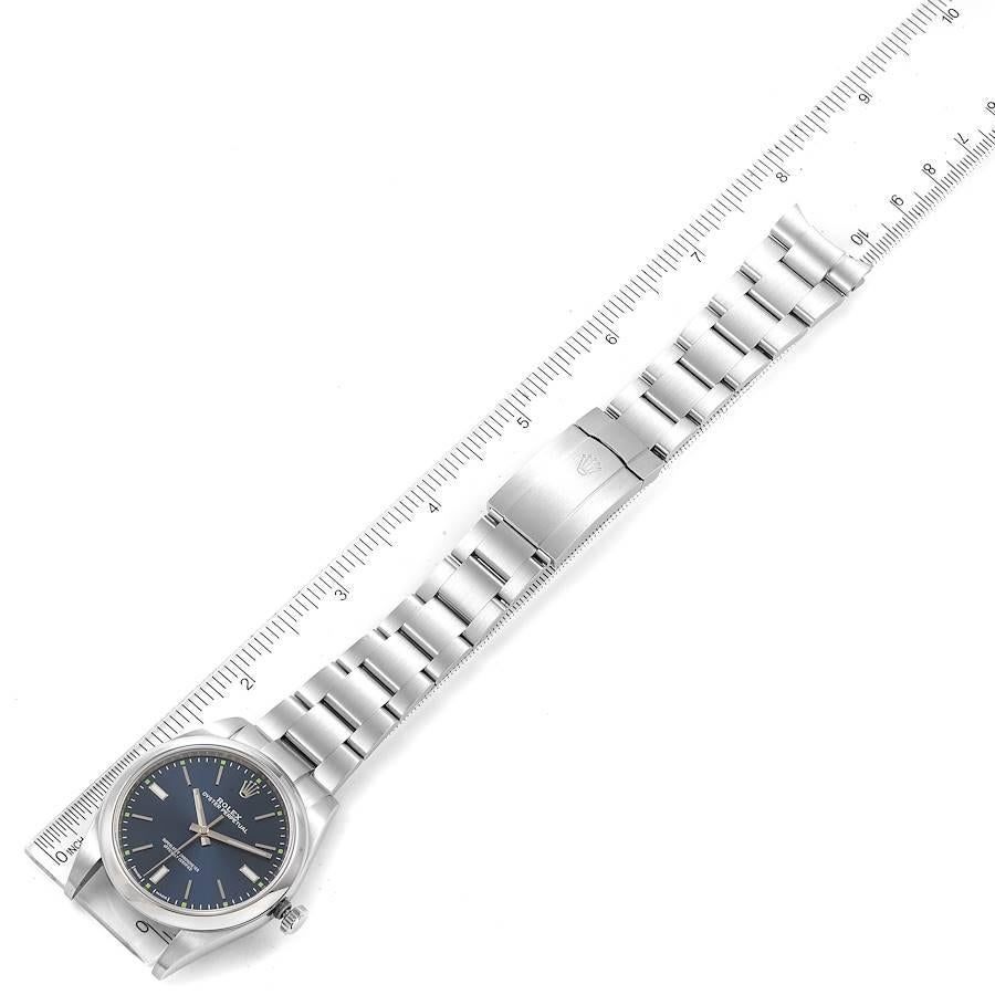 Rolex Oyster Perpetual Blue Dial Steel Mens Watch 114300 For Sale 6