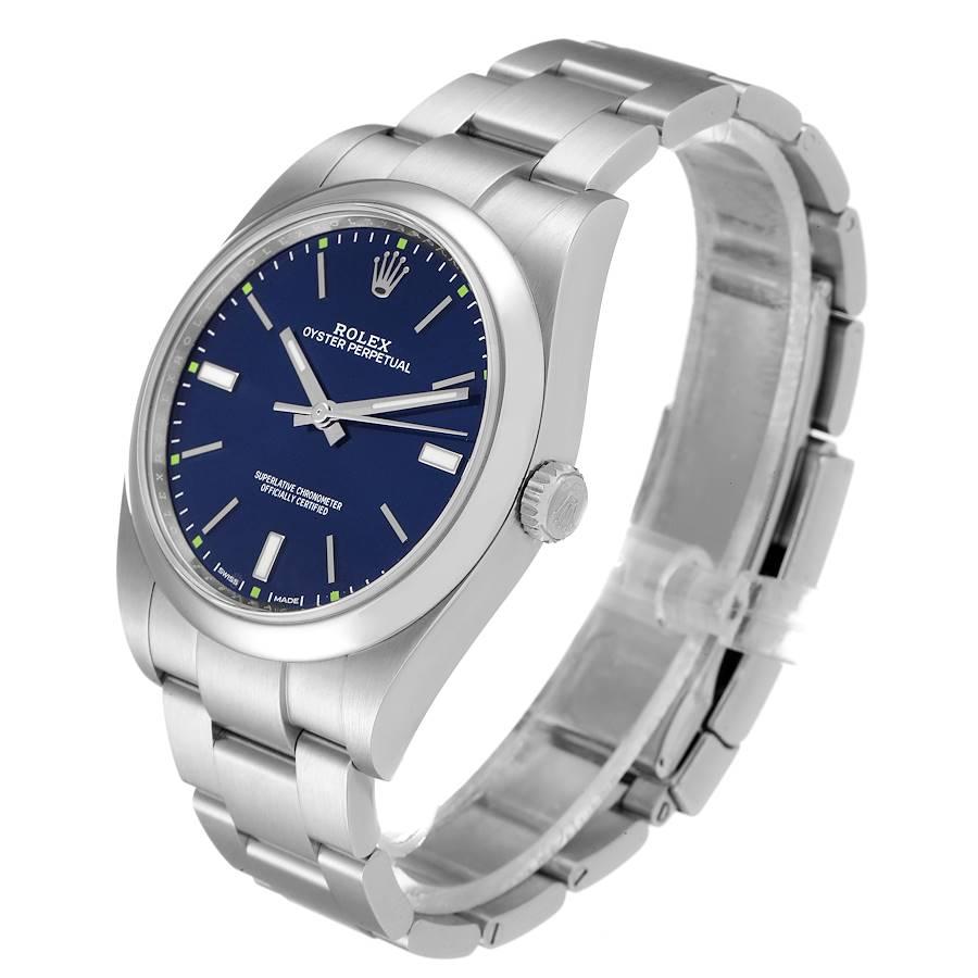 Men's Rolex Oyster Perpetual Blue Dial Steel Mens Watch 114300 For Sale
