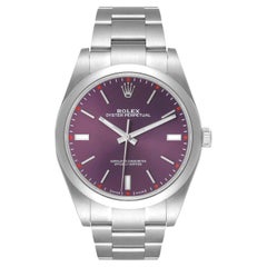 Rolex Oyster Perpetual 39mm Purple Grape Dial Steel Automatic Men's Watch 114300