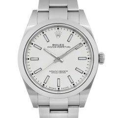 Rolex Oyster Perpetual 39mm Steel White Index Dial Automatic Mens Watch 114300