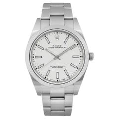 Rolex Oyster Perpetual 39mm Steel White Index Dial Automatic Mens Watch 114300