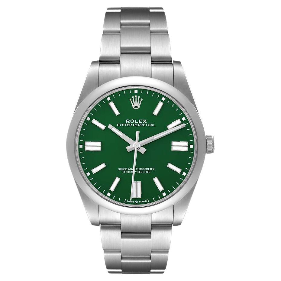 Rolex Oyster Perpetual 41 Oystersteel Green Dial For Sale