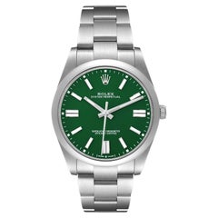 Rolex Montre Oyster Perpetual 41 avec cadran vert acier inoxydable