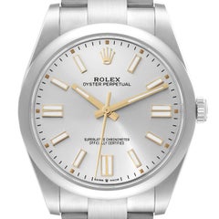 Rolex Oyster Perpetual 41 Silver Dial Steel Mens Watch 124300