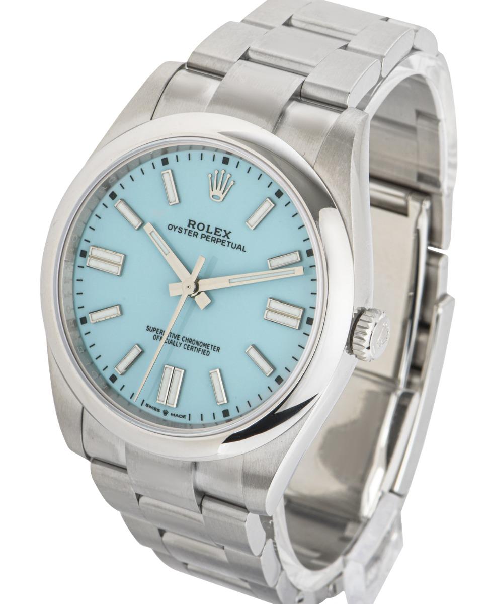 rolex oyster perpetual 41 tiffany blue for sale