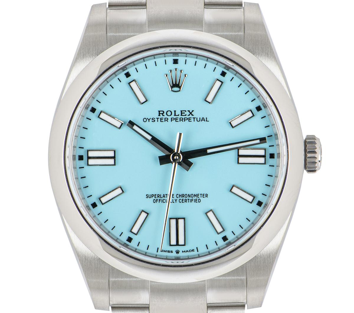 Rolex Oyster Perpetual 41 Tiffany Blue Dial 124300 In New Condition In London, GB