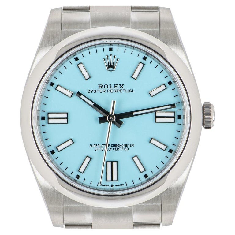 Rolex Oyster Perpetual 41 Tiffany Blue Dial 124300 at 1stDibs