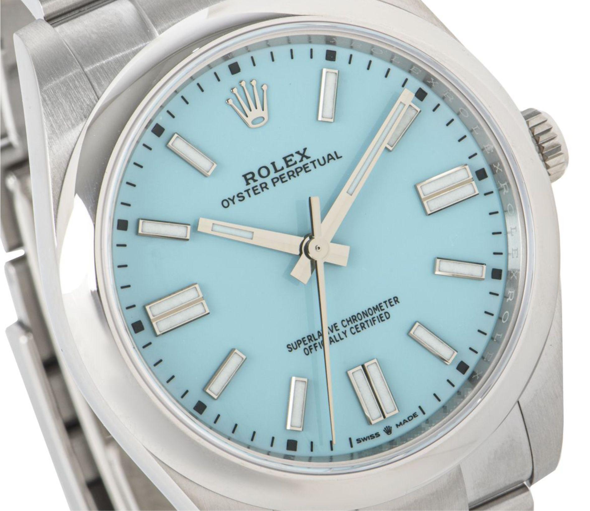 Rolex Oyster Perpetual 41 Tiffany Dial 124300 In New Condition In Mayfair, London, London
