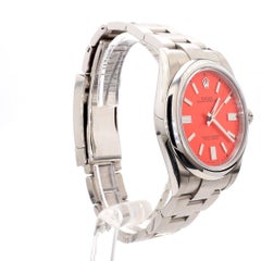 Rolex Oyster Perpetual 41mm 124300 Coral Red Dial 1996 Vintage Watch