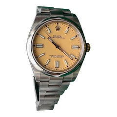 Rolex Oyster Perpetual 41mm 124300 Custom Beige Dial + Original Box Papers