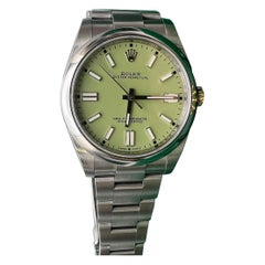 Rolex Oyster Perpetual 41mm 124300 Custom Pistachio Dial + Original Box Papers