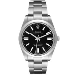 Reloj Rolex Oyster Perpetual 41mm Acero Esfera Negra 124300 Caja Tarjeta