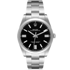 Reloj Rolex Oyster Perpetual 41mm Acero Esfera Negra 124300 Caja Tarjeta