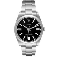 Reloj Rolex Oyster Perpetual 41mm Acero Esfera Negra 124300 Caja Tarjeta