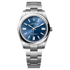Reloj Rolex Oyster Perpetual 41 mm Esfera azul brillante Acero inoxidable 124300