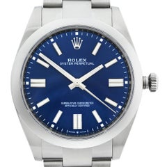 Rolex Oyster Perpetual 41 Custom Blue Dial Automatic Mens Watch 124300