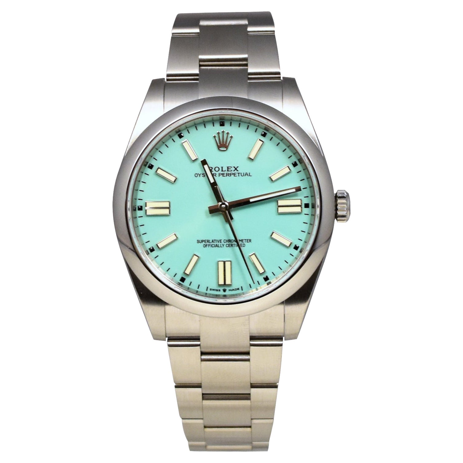 Rolex Oyster Perpetual 41mm in Stainless Steel with Tiffany Blue Dial REF 124300