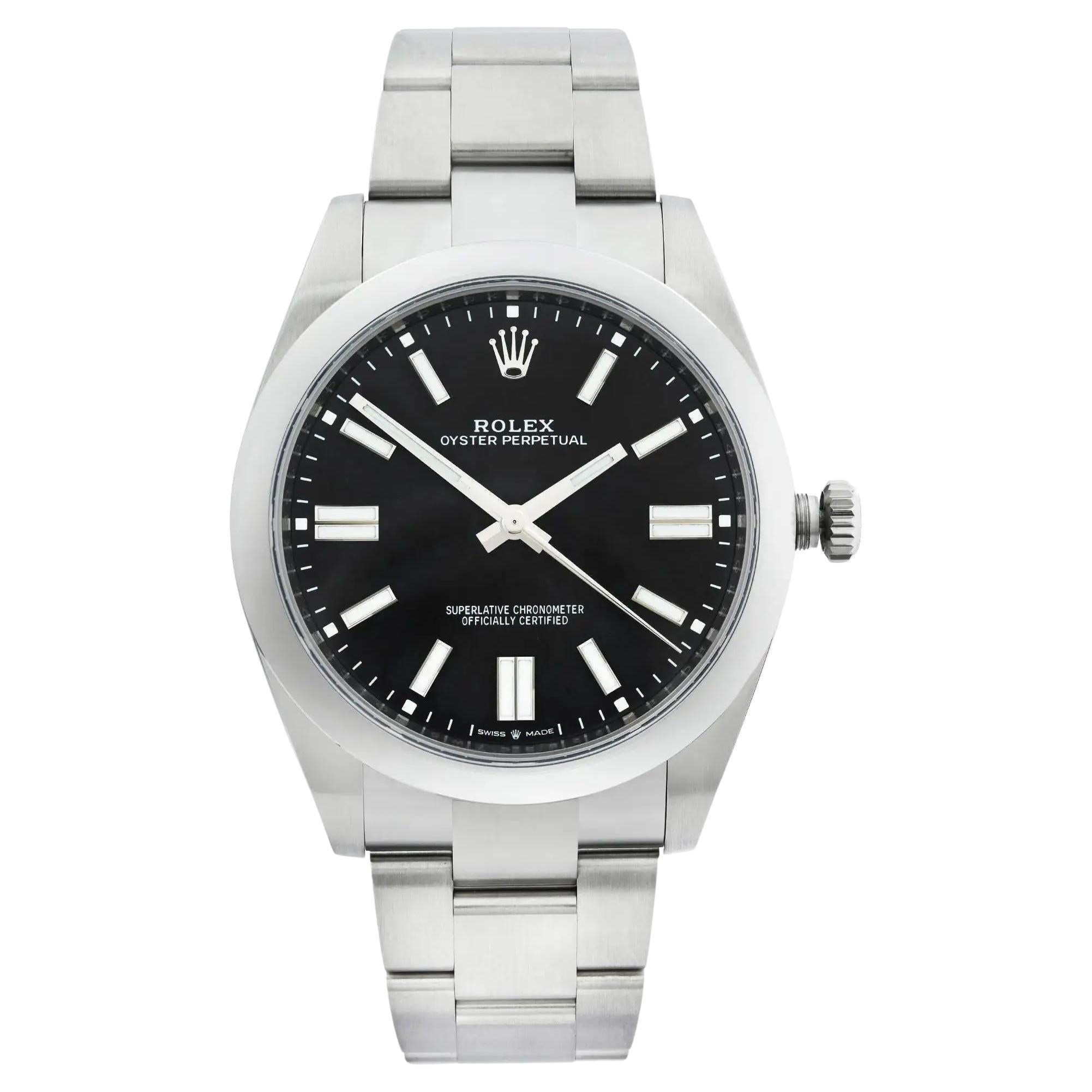 Rolex Oyster Perpetual 41mm Steel Black Dial Automatic Watch 124300 For Sale