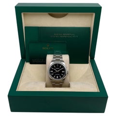 Rolex Oyster Perpetual 41mm Steele Quadrante Nero Orologio Automatico 134300 2025 B.P.