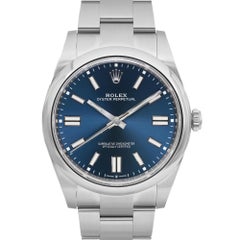 Rolex Oyster Perpetual 41mm Steel Blue Dial Automatic Men Watch 124300