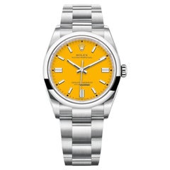 Rolex Oyster Perpetual 41mm Yellow Dial Stainless Steel Oyster Bracelet 124300