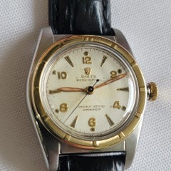 Rolex Oyster Perpetual 5015 14k SS Mens 1940s 32mm Bubble Back Automatic RA690