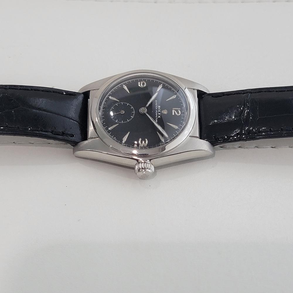 Rolex Oyster Perpetual 5052 34m Bubbleback Mens 1940s Vintage Automatic RA660 en vente 1