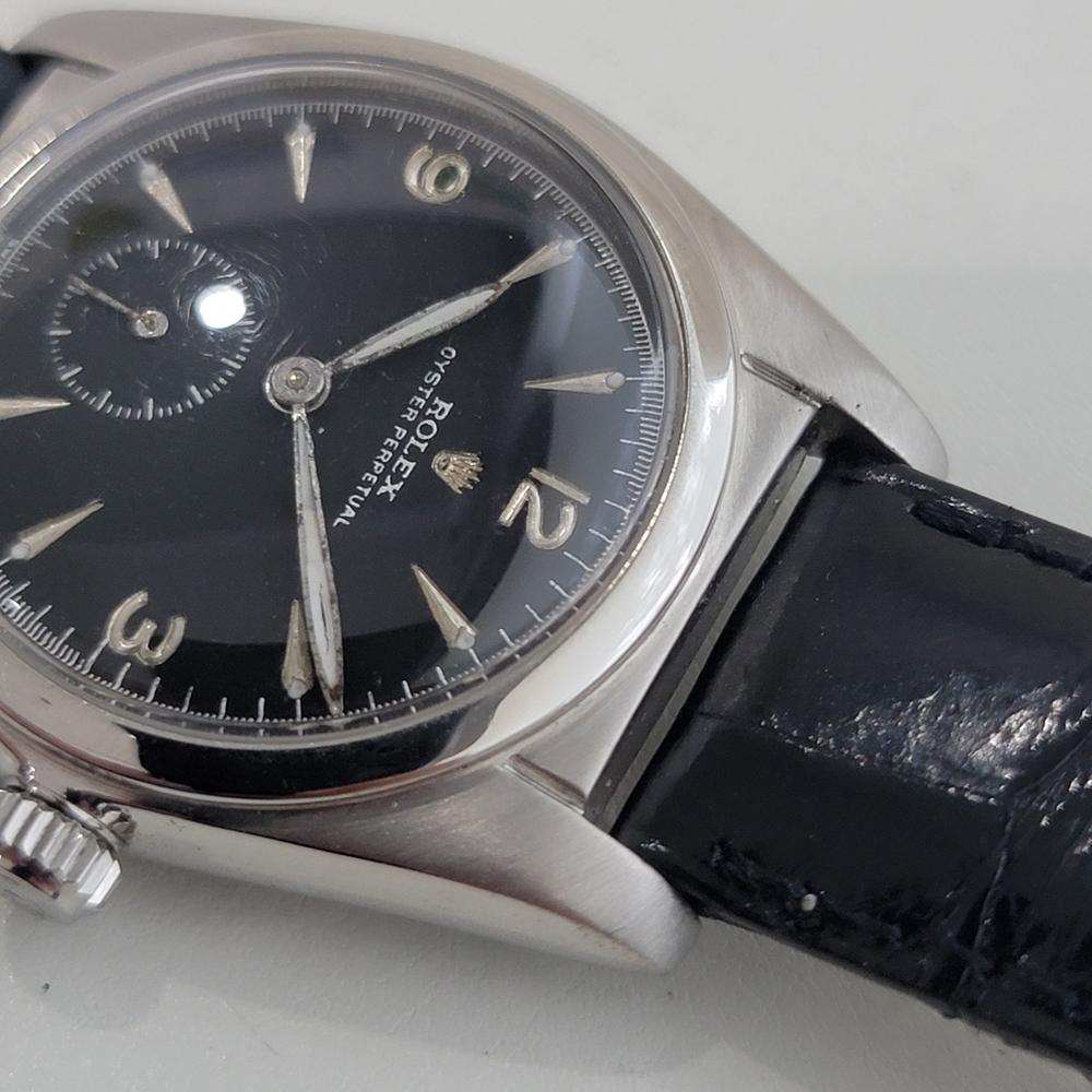 Rolex Oyster Perpetual 5052 34m Bubbleback Mens 1940s Vintage Automatic RA660 en vente 2