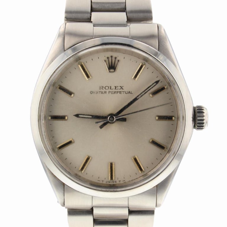 Rolex Oyster Perpetual 5552, Silver Dial, Certified and Warranty at 1stDibs