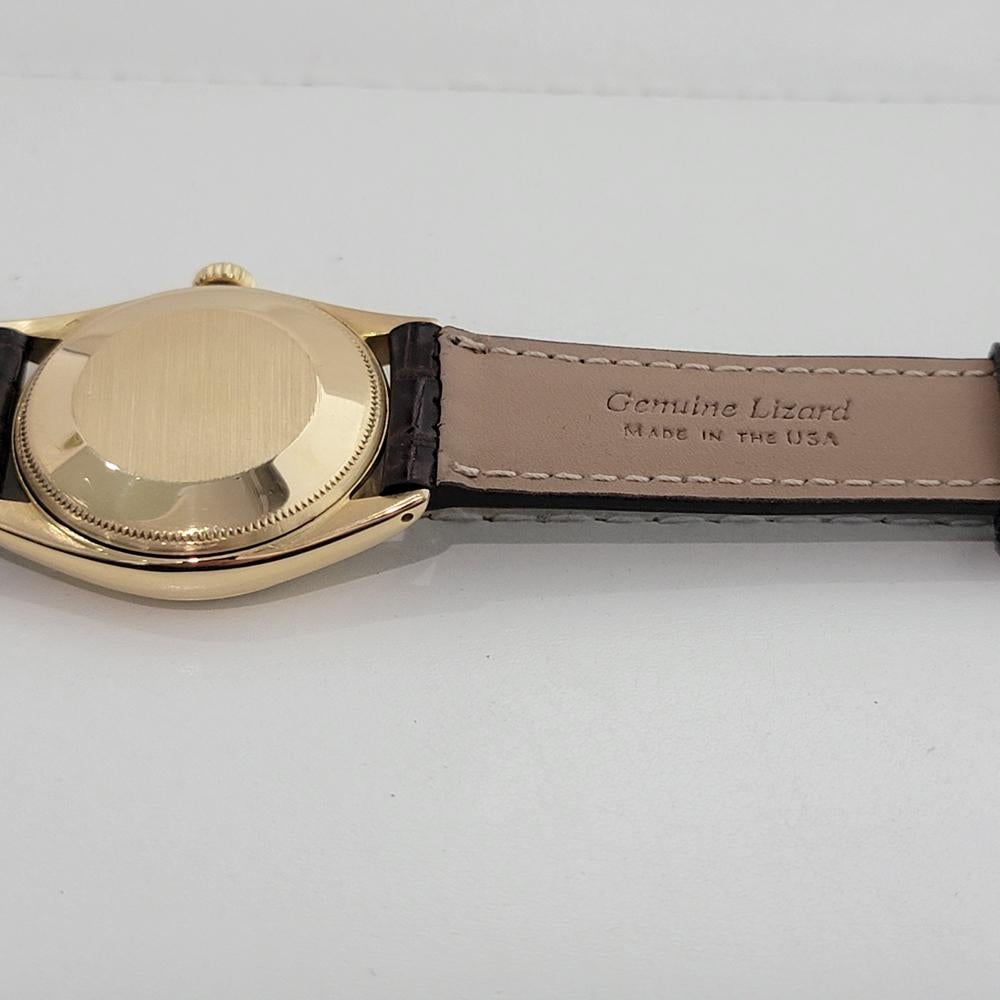 Rolex Oyster Perpetual 6084 18k Gold 34mm Herren Semi Bubble Automatic 1950s RA531 im Angebot 7