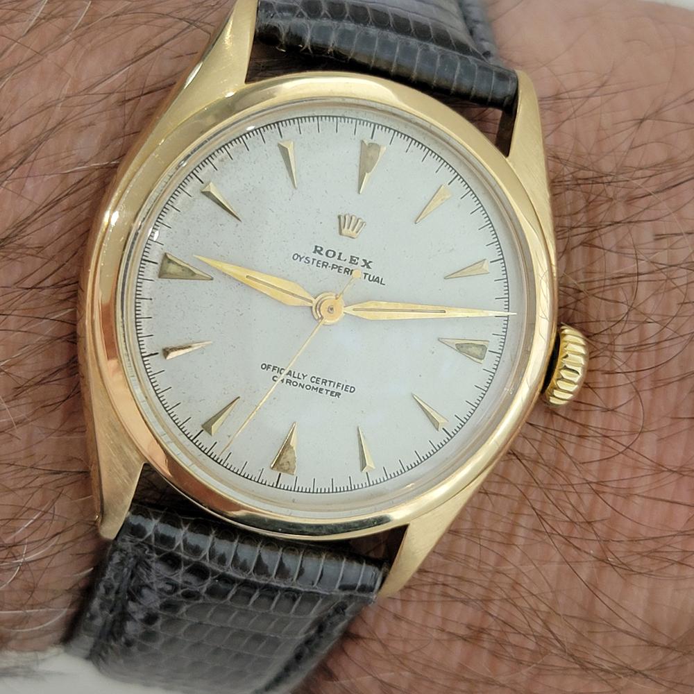 Rolex Oyster Perpetual 6084 Oro 18k 34mm Hombre Semi Burbuja Automático 1950 RA531 en venta 9