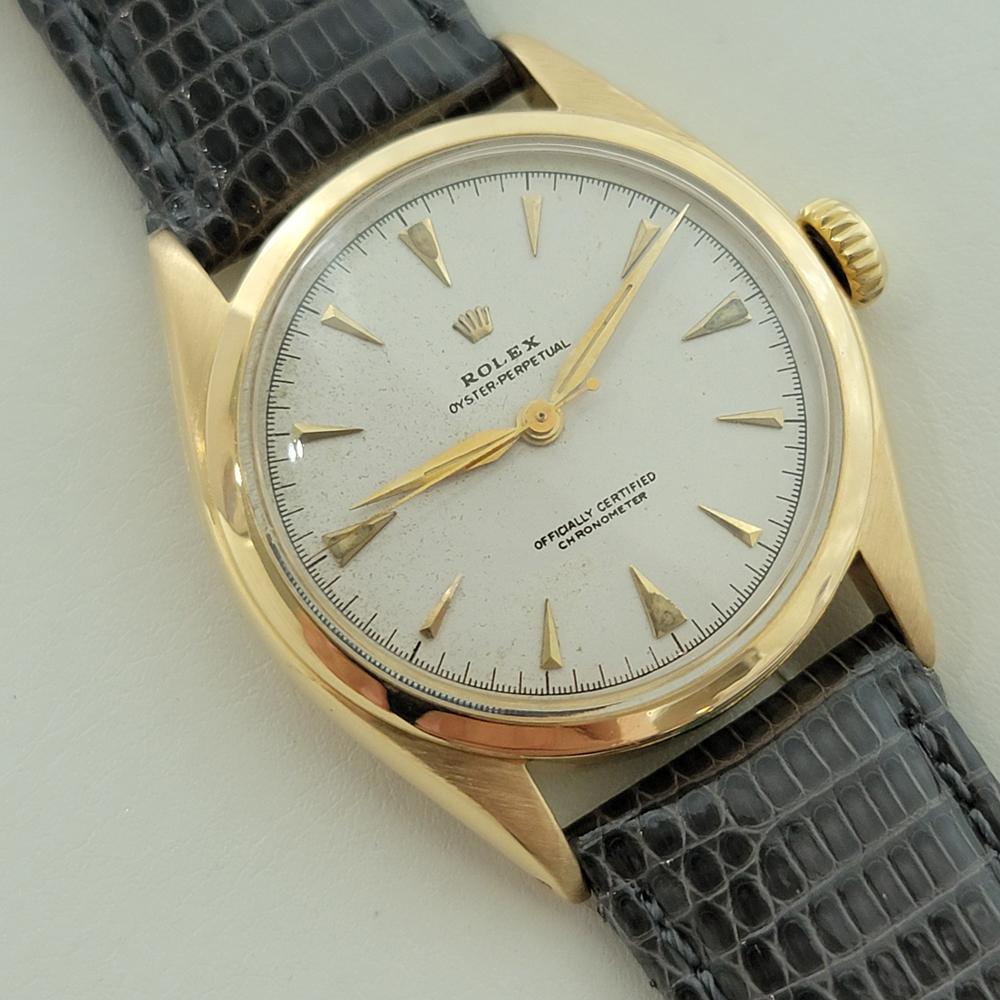 Rolex Oyster Perpetual 6084 Oro 18k 34mm Hombre Semi Burbuja Automático 1950 RA531 en Excelente estado para la venta en Beverly Hills, CA
