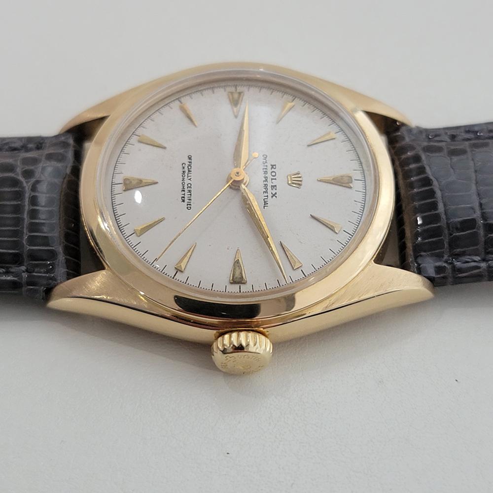 Rolex Oyster Perpetual 6084 Oro 18k 34mm Hombre Semi Burbuja Automático 1950 RA531 en venta 1