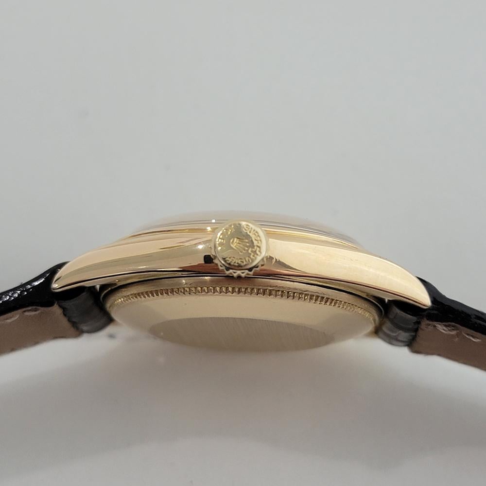 Rolex Oyster Perpetual 6084 18k Gold 34mm Herren Semi Bubble Automatic 1950s RA531 im Angebot 6