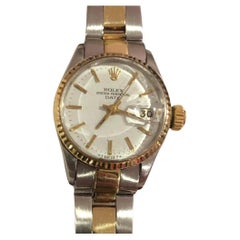 Used Rolex Oyster Perpetual 6517 Two Tone 14k Lady Date 26mm Gold 