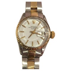 Used Rolex Oyster Perpetual 6517 Two Tone 14k Lady Date 26mm Gold