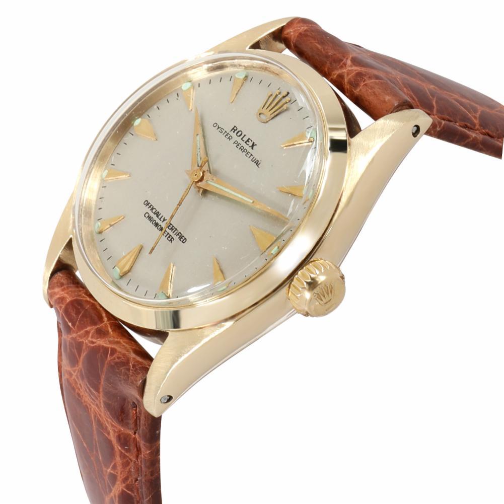 Modern Rolex Oyster Perpetual 6548 Unisex Watch in 14 Karat White Gold/Yellow Gold