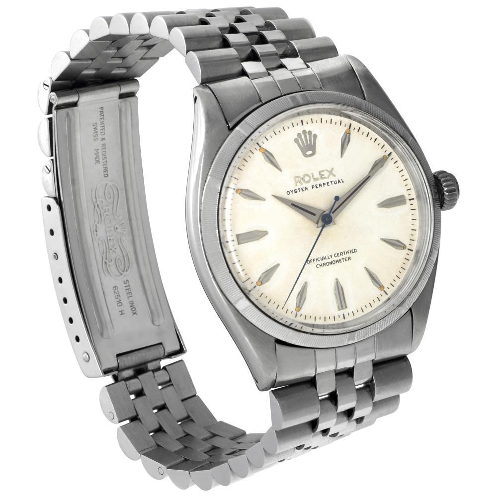Rolex Oyster Perpetual 6565 Stainless Steel w/ a Ivory dial 34mm Automatic watch In Excellent Condition In Surfside, FL
