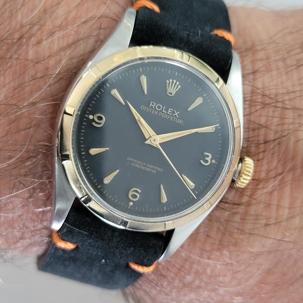 Rolex Oyster Perpetual 6581 34mm Mens 14k SS Rare 1960s Vintage Automatic RA665B en vente 9