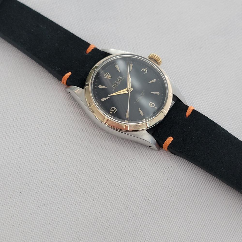 Rolex Oyster Perpetual 6581 34mm Mens 14k SS Rare 1960s Vintage Automatic RA665B en vente 3