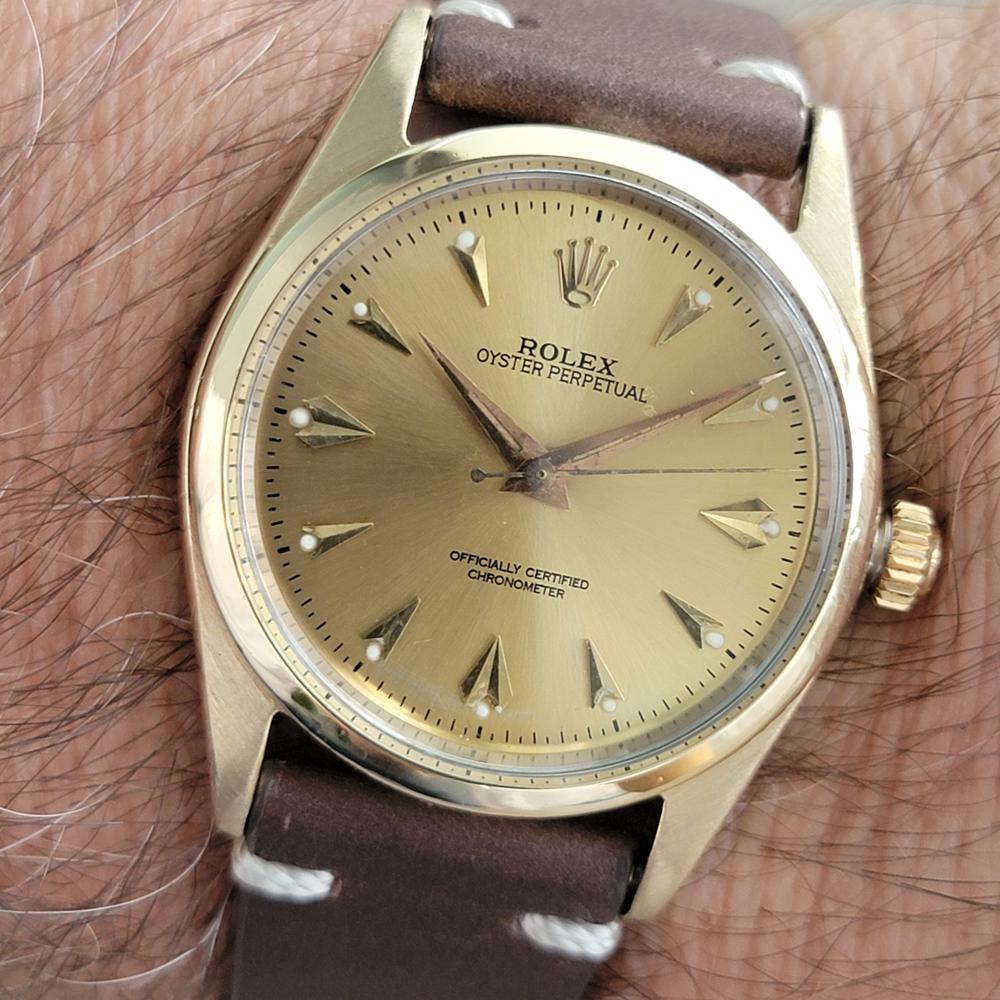 Rolex Oyster Perpetual 6634 34mm con cappuccio d'oro Uomo 1950 automatico CAP673 in vendita 10