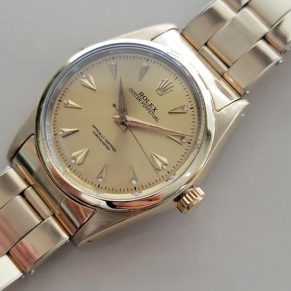Rolex Oyster Perpetual 6634 34mm Gold Capped Menss 1950s Automatic RA673 en Excelente estado para la venta en Beverly Hills, CA