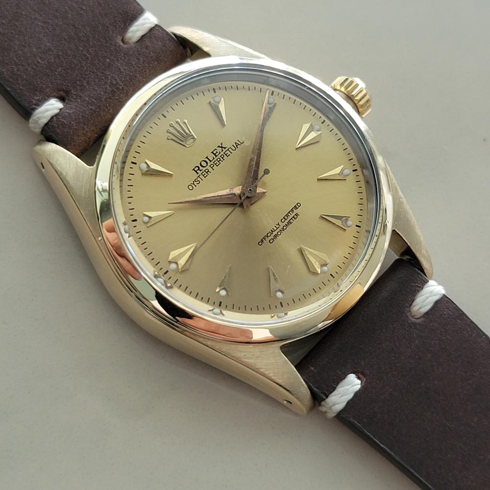 Rolex Oyster Perpetual 6634 34mm con cappuccio d'oro Uomo 1950 automatico CAP673 in vendita 1