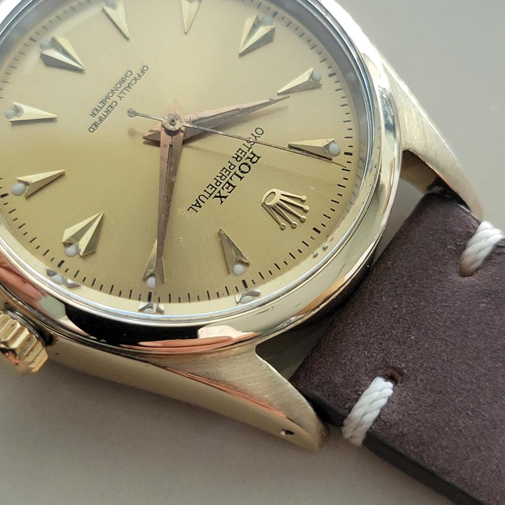 Rolex Oyster Perpetual 6634 34mm con cappuccio d'oro Uomo 1950 automatico CAP673 in vendita 3