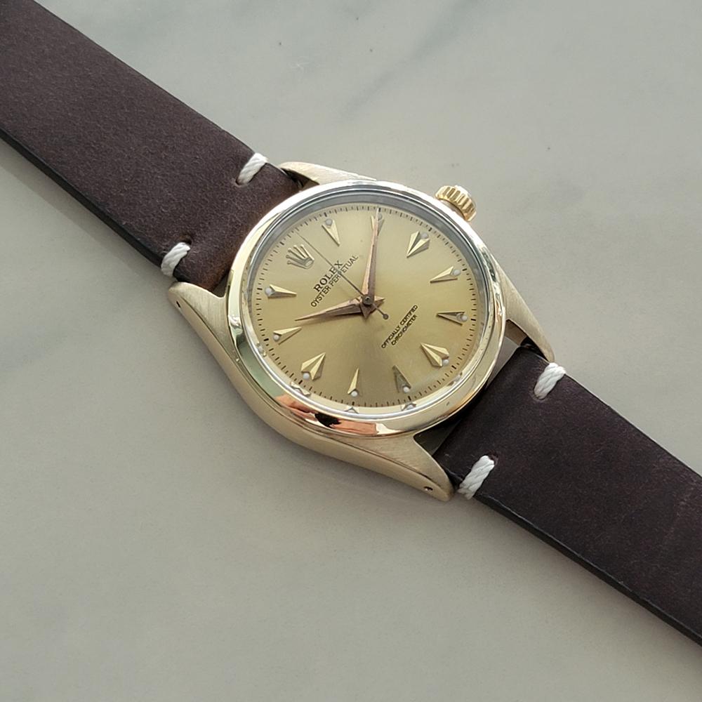 Rolex Oyster Perpetual 6634 34mm con cappuccio d'oro Uomo 1950 automatico CAP673 in vendita 4