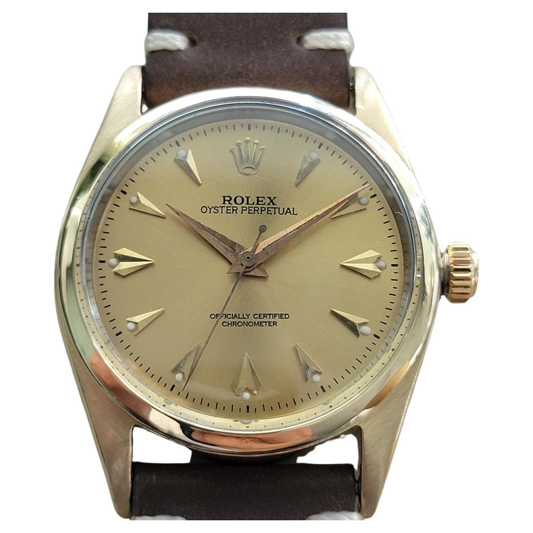 Rolex Oyster Perpetual 6634 34mm con cappuccio d
oro Uomo 1950 automatico CAP673 in vendita