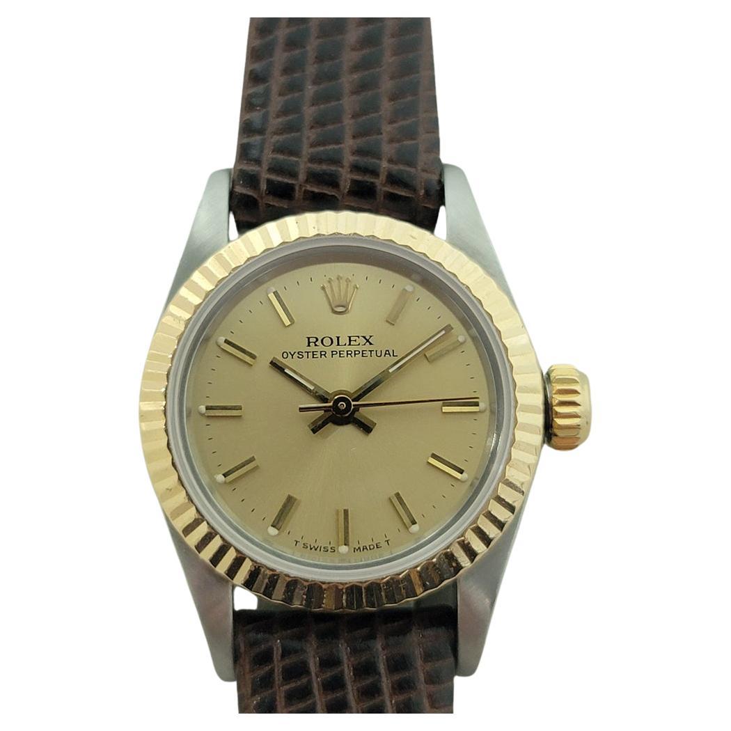 Rolex Oyster Perpetual 67193 18k 25mm Gold SS Lady Automatic 1980s Luxury RA457