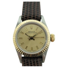 Rolex Oyster Perpetual 67193 18k 25mm Gold SS Lady Automatic 1980s Luxury RA457